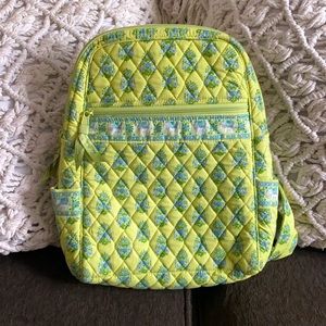 🌿🐘💚 VERA BRADLEY ELEPHANT QUILTED BACKPACK BAG RETIRED PATTERN LIME GREEN